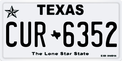 TX license plate CUR6352