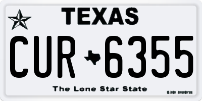 TX license plate CUR6355