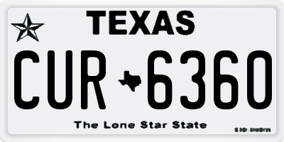 TX license plate CUR6360