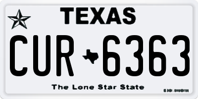 TX license plate CUR6363