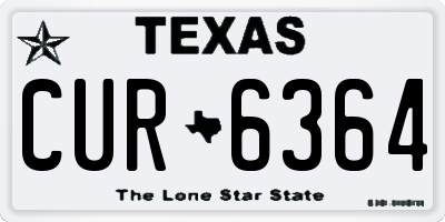 TX license plate CUR6364