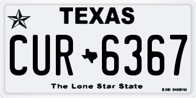 TX license plate CUR6367