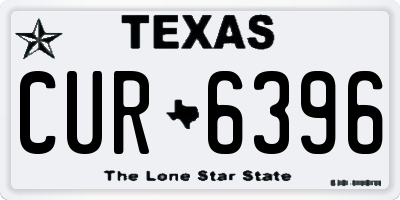 TX license plate CUR6396