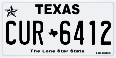 TX license plate CUR6412
