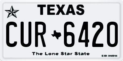TX license plate CUR6420