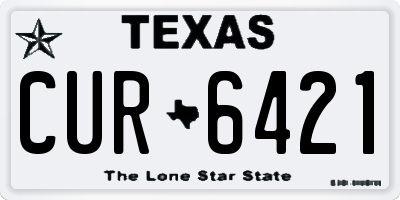 TX license plate CUR6421