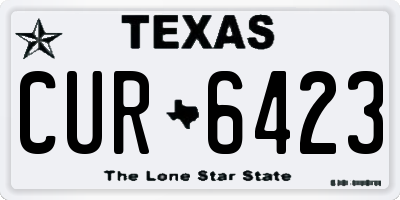 TX license plate CUR6423