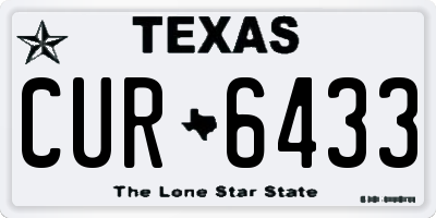 TX license plate CUR6433