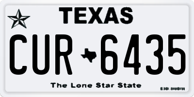 TX license plate CUR6435
