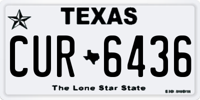 TX license plate CUR6436