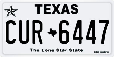 TX license plate CUR6447