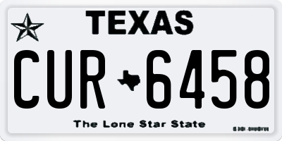 TX license plate CUR6458