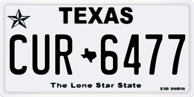 TX license plate CUR6477