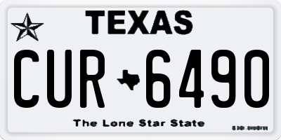 TX license plate CUR6490