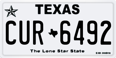 TX license plate CUR6492