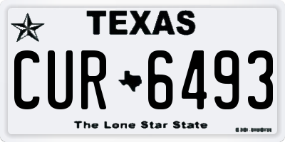TX license plate CUR6493