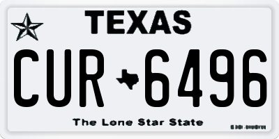 TX license plate CUR6496