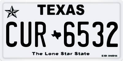 TX license plate CUR6532