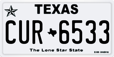 TX license plate CUR6533