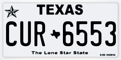 TX license plate CUR6553
