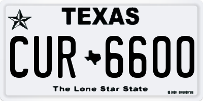 TX license plate CUR6600