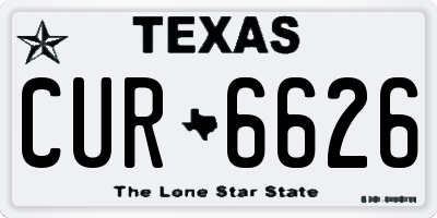 TX license plate CUR6626