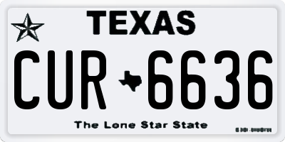 TX license plate CUR6636