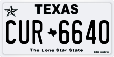 TX license plate CUR6640