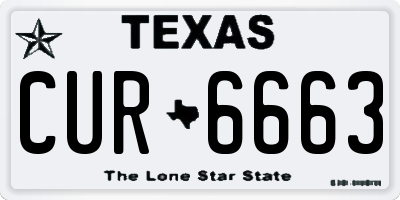 TX license plate CUR6663