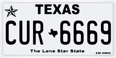 TX license plate CUR6669