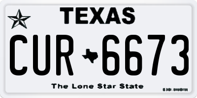 TX license plate CUR6673
