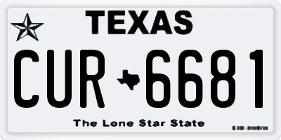TX license plate CUR6681
