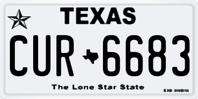 TX license plate CUR6683