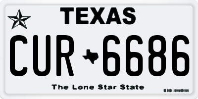 TX license plate CUR6686