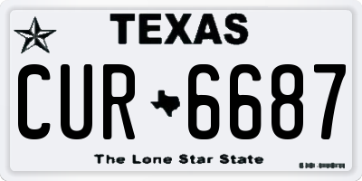 TX license plate CUR6687