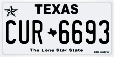 TX license plate CUR6693
