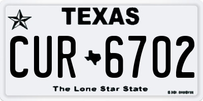 TX license plate CUR6702