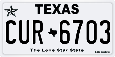 TX license plate CUR6703
