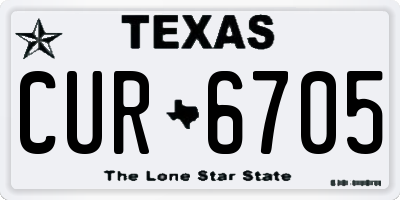 TX license plate CUR6705