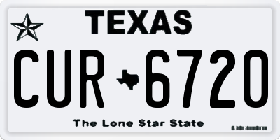 TX license plate CUR6720