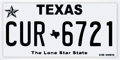 TX license plate CUR6721