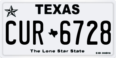 TX license plate CUR6728