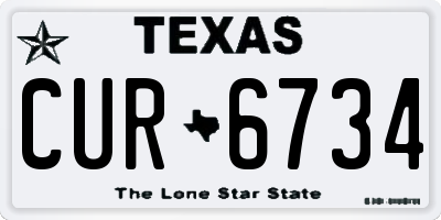 TX license plate CUR6734