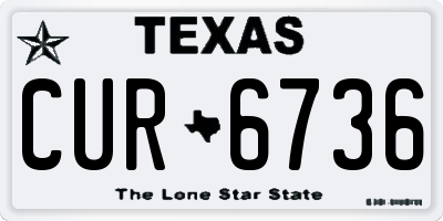 TX license plate CUR6736
