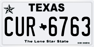 TX license plate CUR6763
