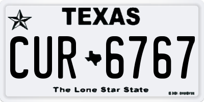 TX license plate CUR6767