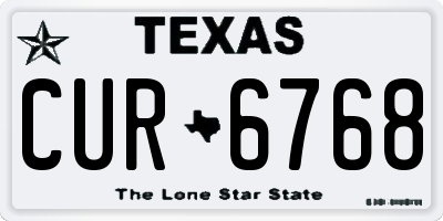 TX license plate CUR6768