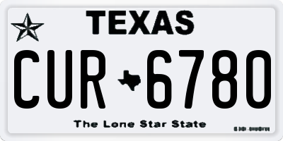 TX license plate CUR6780