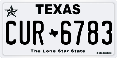 TX license plate CUR6783