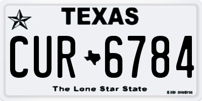 TX license plate CUR6784